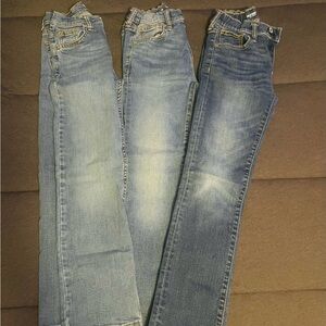Old Navy and Wrangler Jeans, Light and Dark Blue Jeans